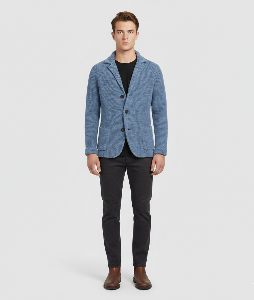 Veste-pull homme en laine, décontractée et élégante