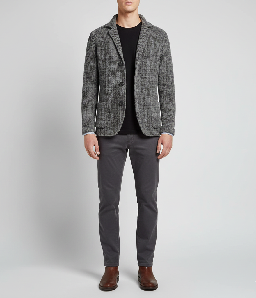 Veste-pull homme en laine, décontractée et élégante