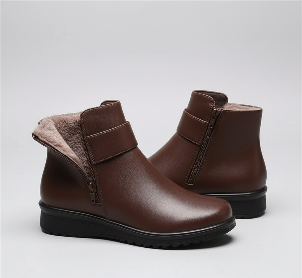 Botines de cuero para mujer invierno