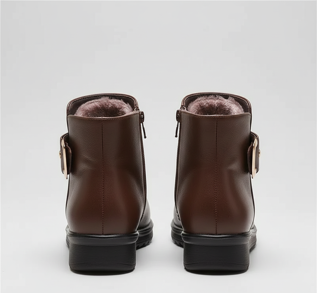 Botines de cuero para mujer invierno