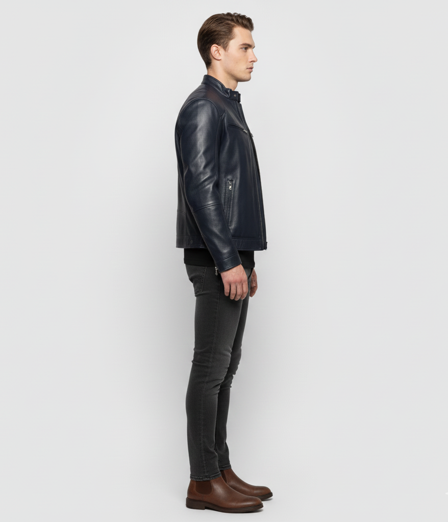 Men's Leather Biker Jacket