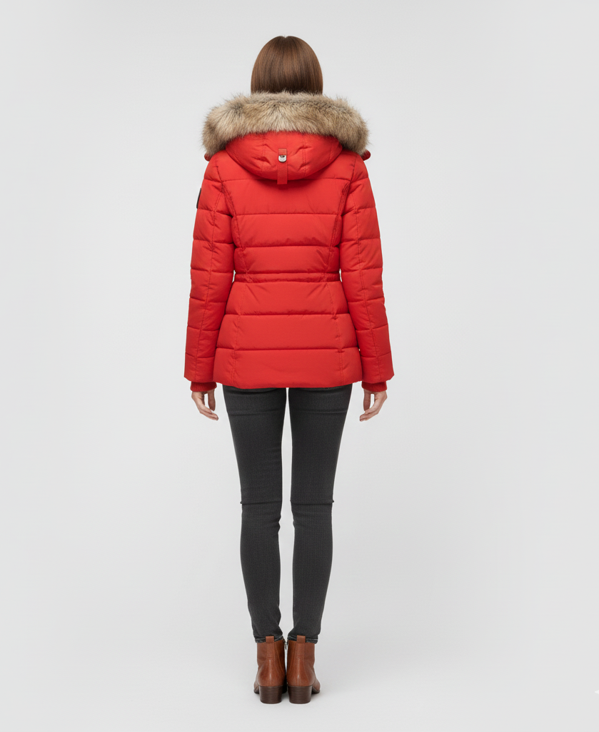 Wattierte Winterjacke mit Kapuze für Damen
