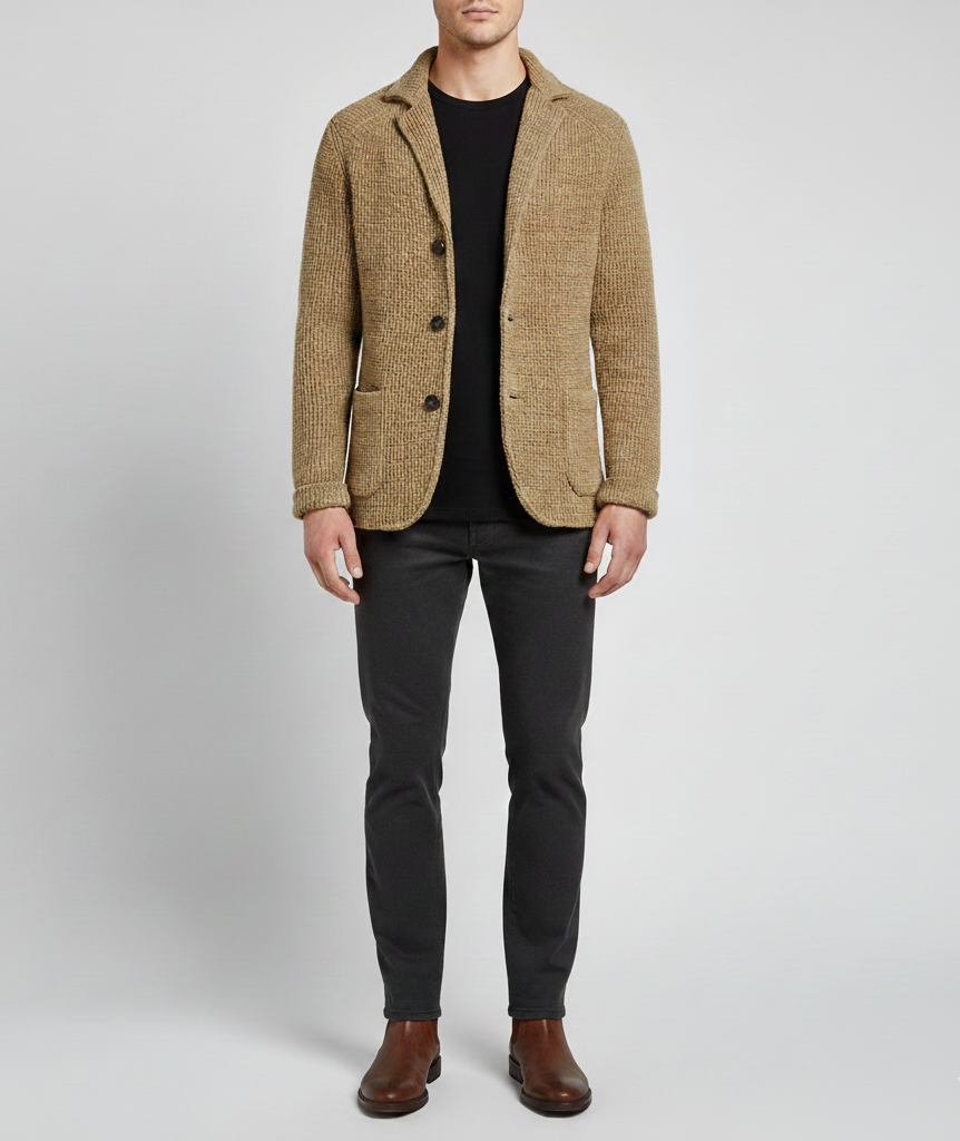 Veste-pull homme en laine, décontractée et élégante