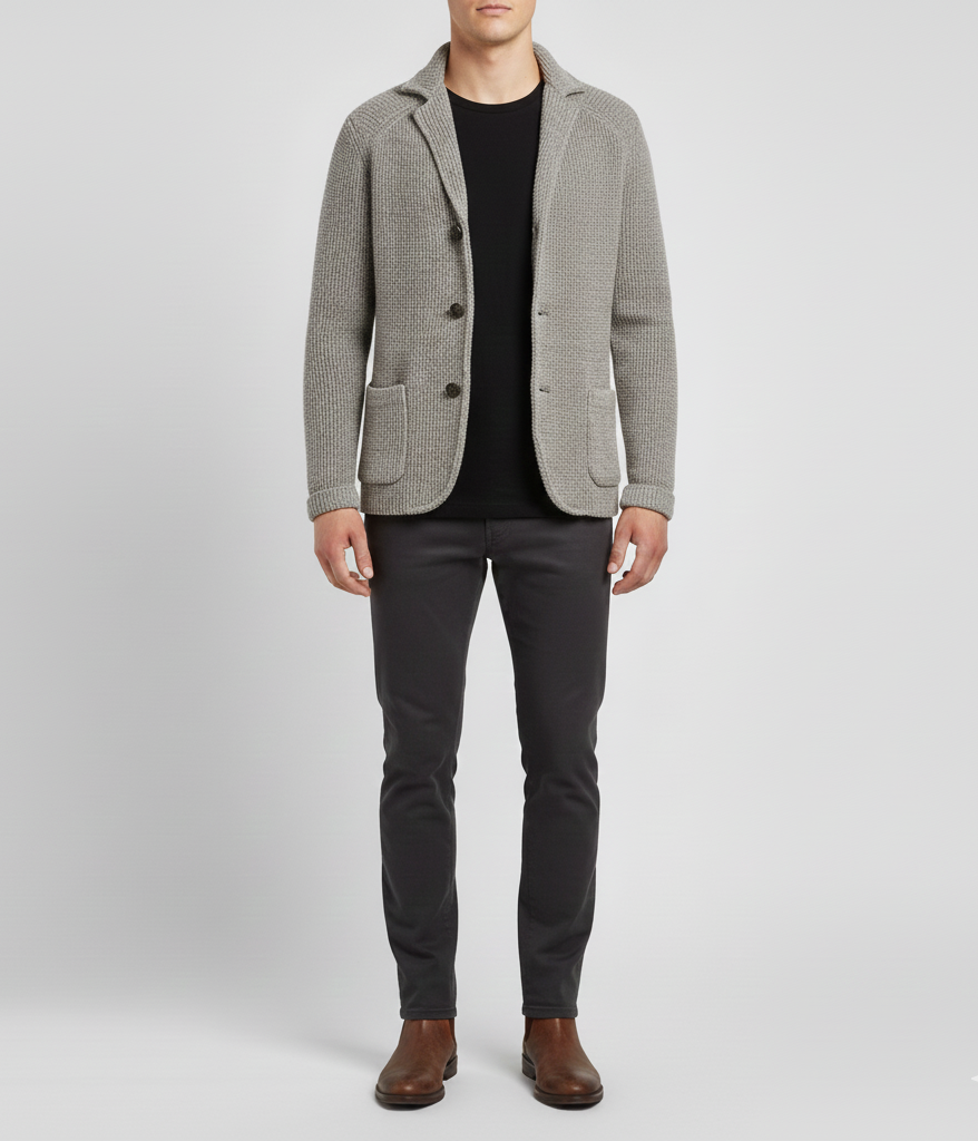 Veste-pull homme en laine, décontractée et élégante