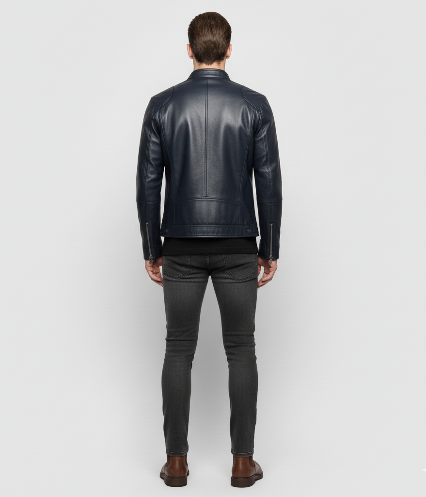 Men's Leather Biker Jacket