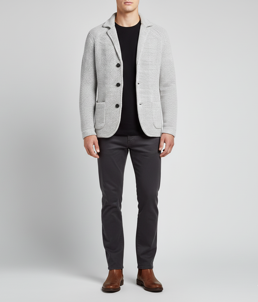 Veste-pull homme en laine, décontractée et élégante