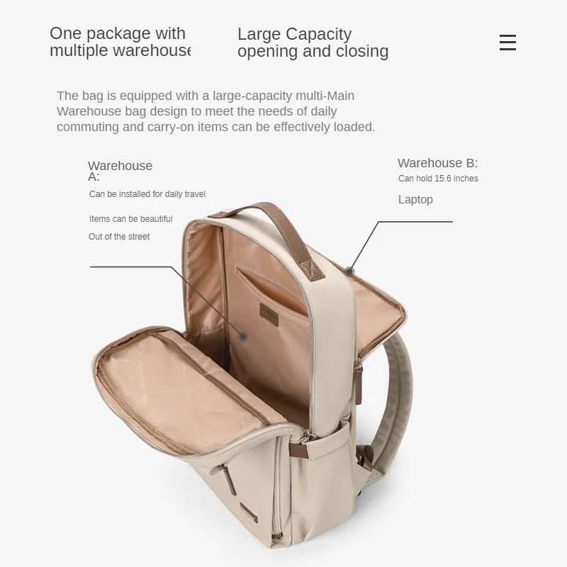 Luxetravel - Mochila de lujo - Apta para portátil - Tamaño compacto