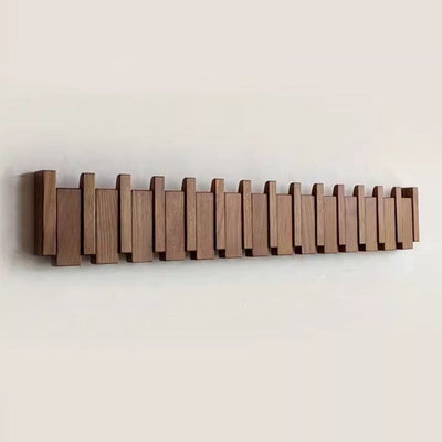 Wandgarderobe aus Holz - Handgefertigter Piano-Garderobenständer mit Klapphaken
