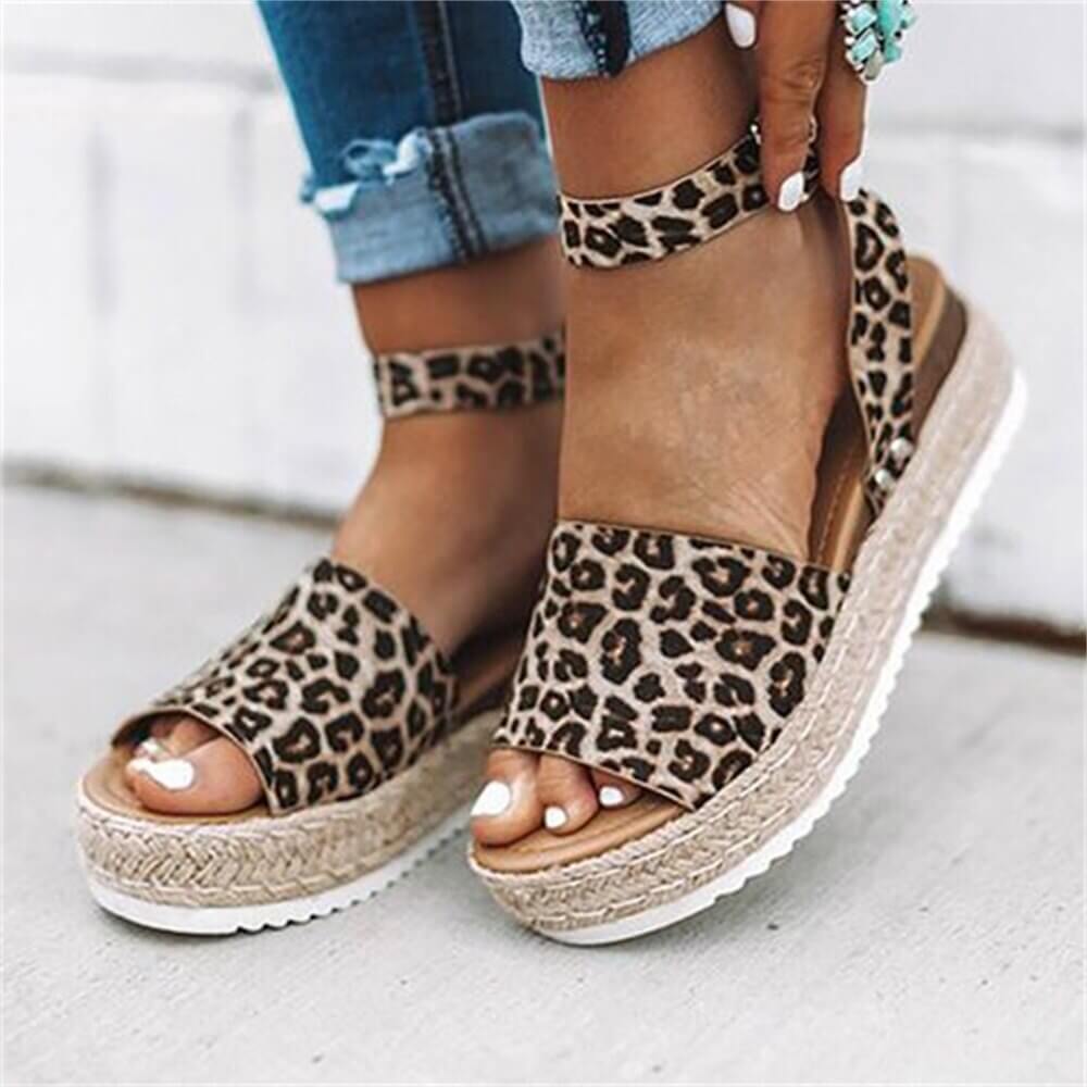 Damen Sommersandalen | Plateausandale | Verstellbarer Riemen