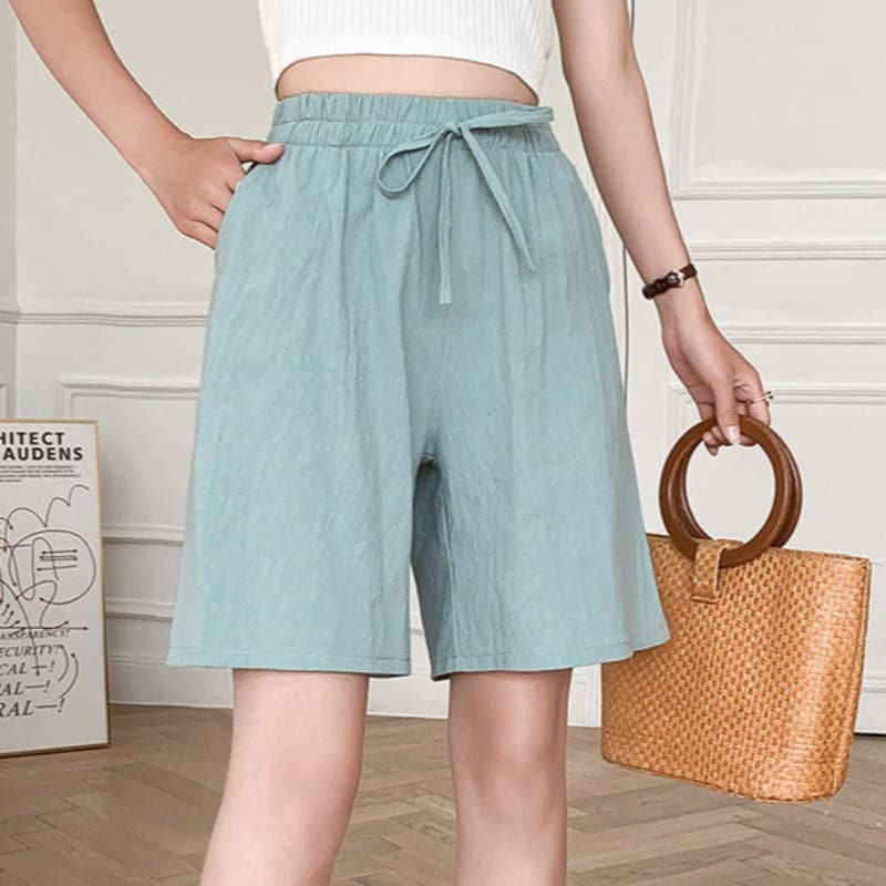 Knielange Shorts für Frauen - Relaxed Fit - Elastischer Bund - Atmungsaktive Naturfasern