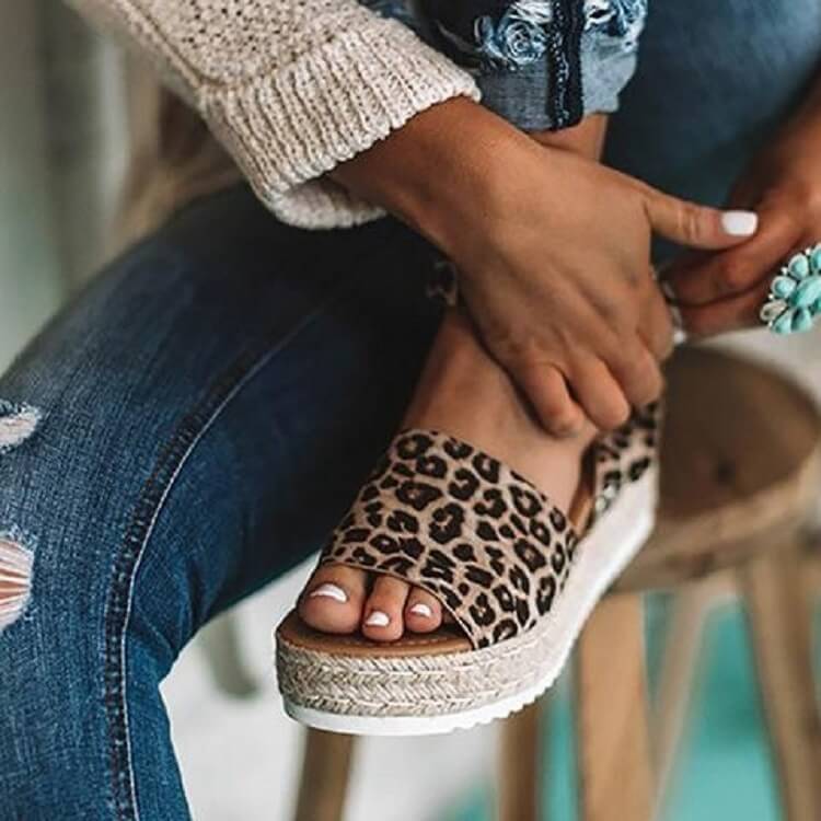 Damen Sommersandalen | Plateausandale | Verstellbarer Riemen