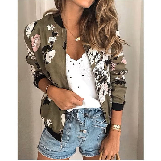 Giacca bomber con motivo floreale