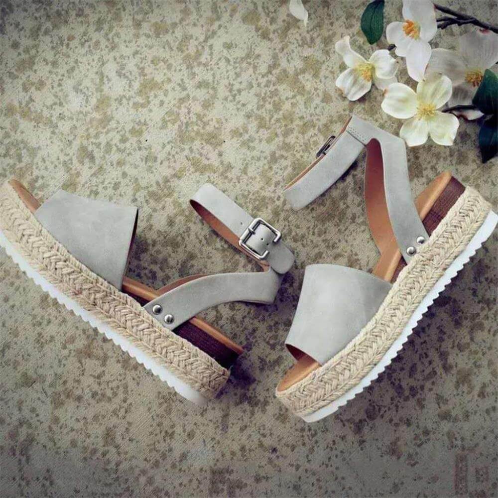 Damen Sommersandalen | Plateausandale | Verstellbarer Riemen