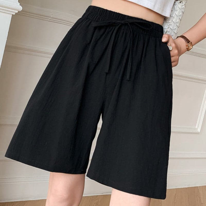 Pantaloncini al ginocchio per donna - Vestibilità comoda - Vita elastica - Fibre naturali traspiranti