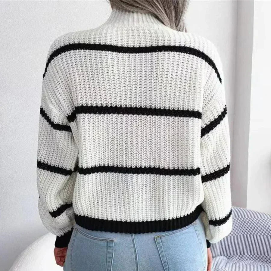 Comfortable women's cotton sweater with elegant cut