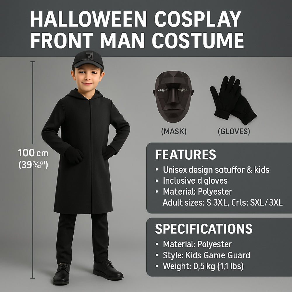 Costume da guardiacaccia per bambini, outfit cosplay di Halloween in poliestere