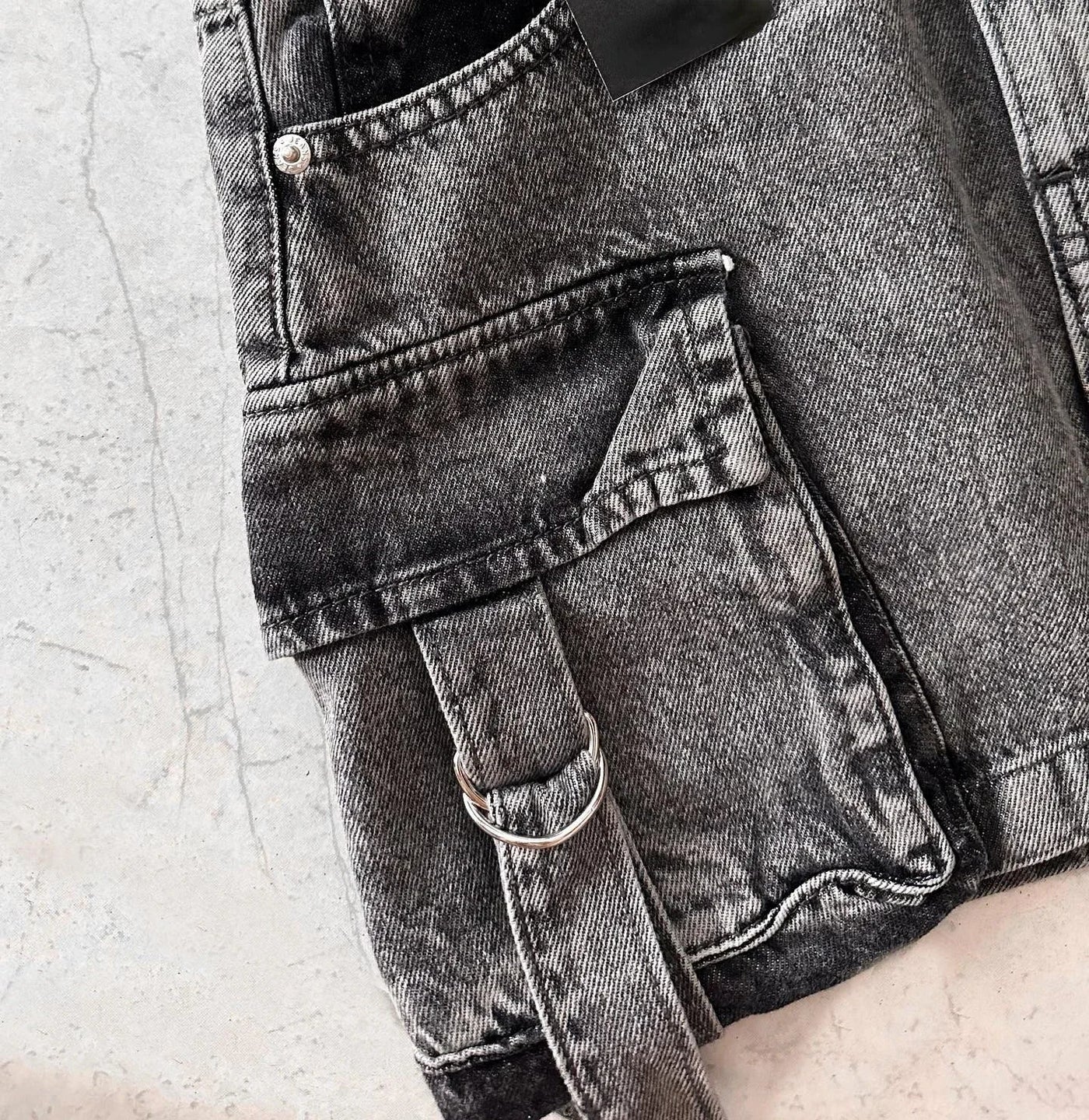 Dalina - Unifarbener Denim-Rock in A-Linie