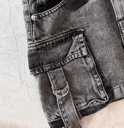 Dalina - Unifarbener Denim-Rock in A-Linie