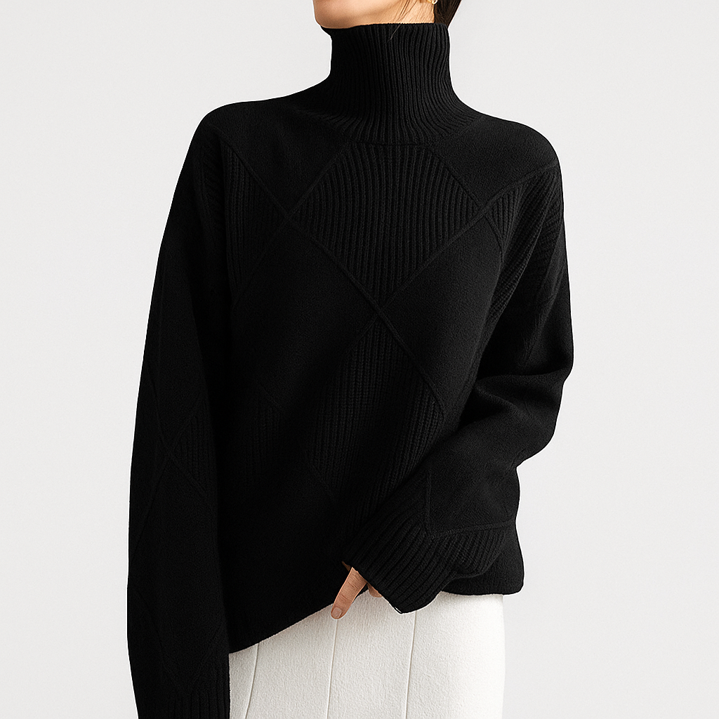 Sweater black with model