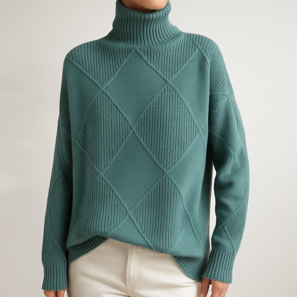 Sweater Turquoise with model