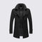 Men's Coat with Stand-up Collar - Long Coat - Front Zipper
