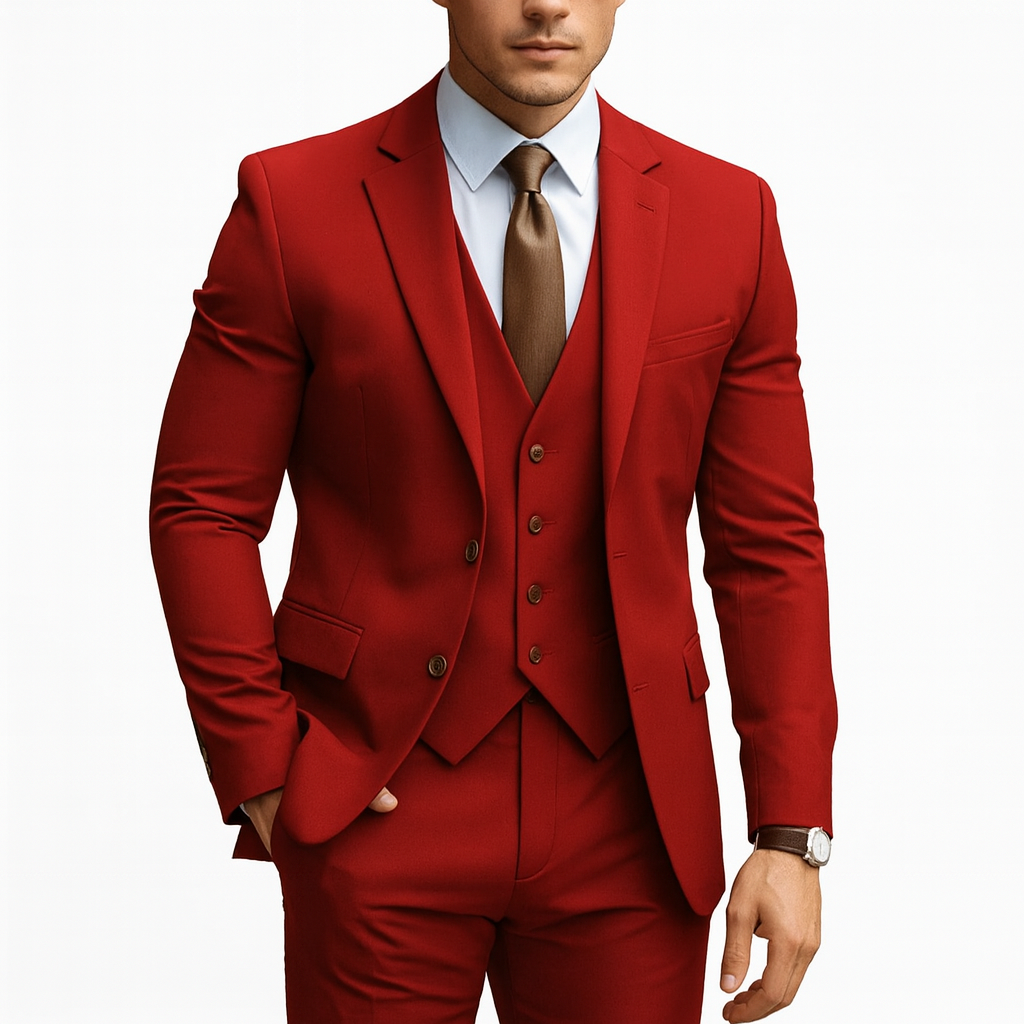 3-piece suit  red