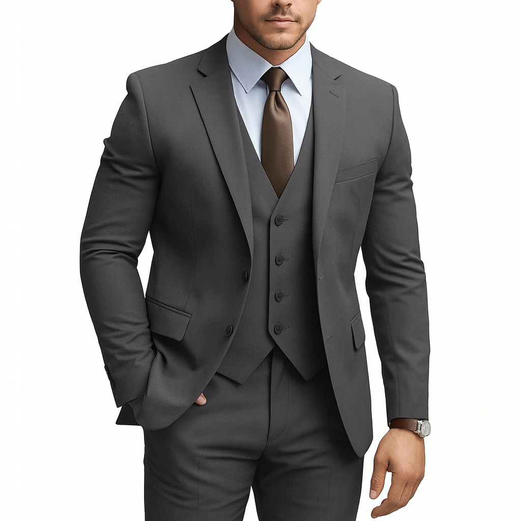 3-piece suit  dark gray