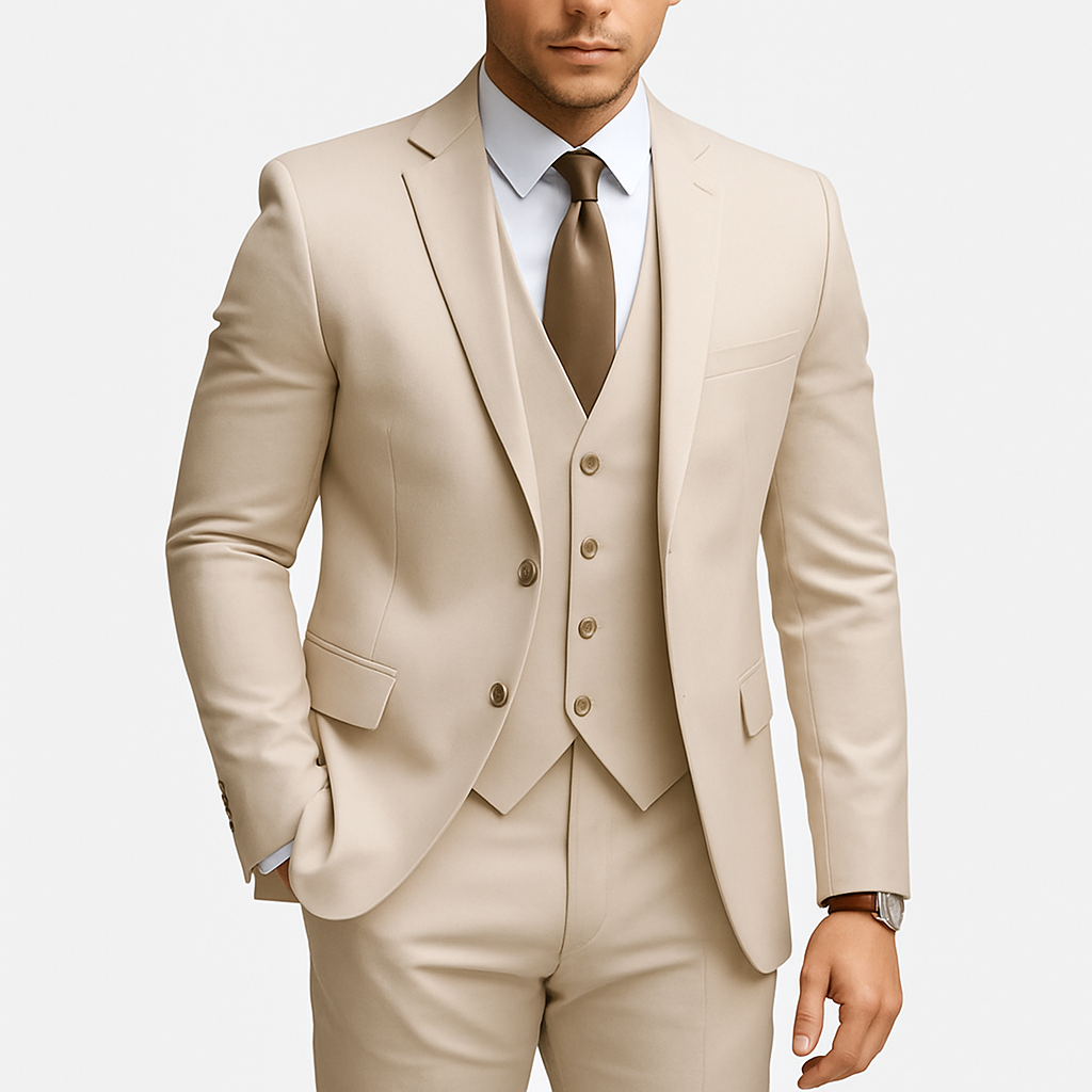 3-piece suit khaki