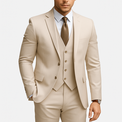 3-piece suit khaki