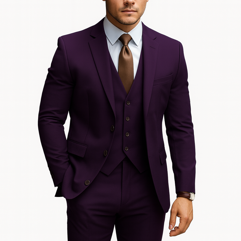 3-piece suit  purple