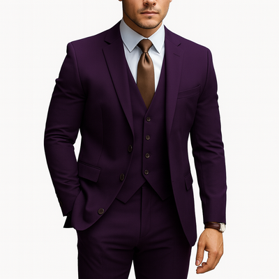 3-piece suit  purple