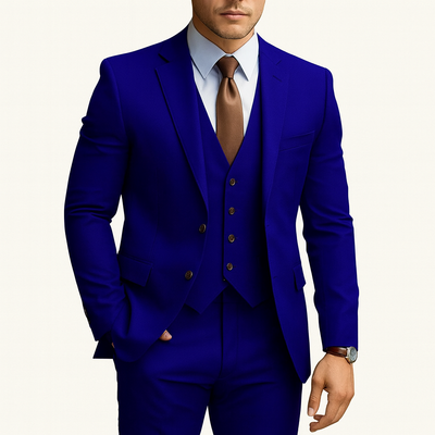3-piece suit  royal blue