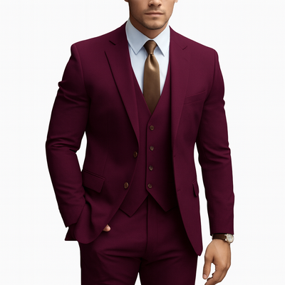 3-piece suit  burgundy