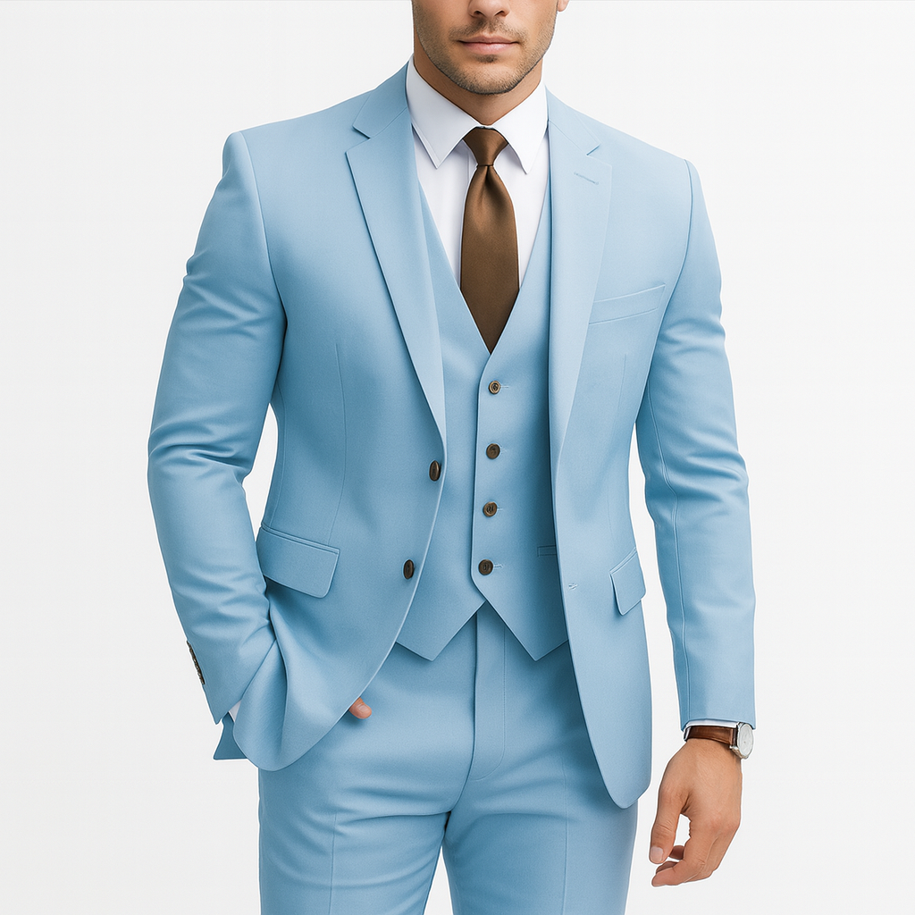 3-piece suit  sky blue