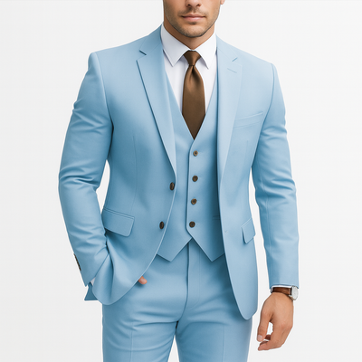 3-piece suit  sky blue