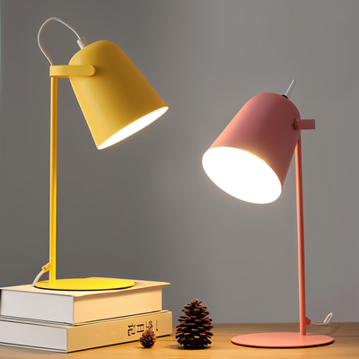 Macaron Tischlampe - Skandinavische gelbe Schreibtischlampe