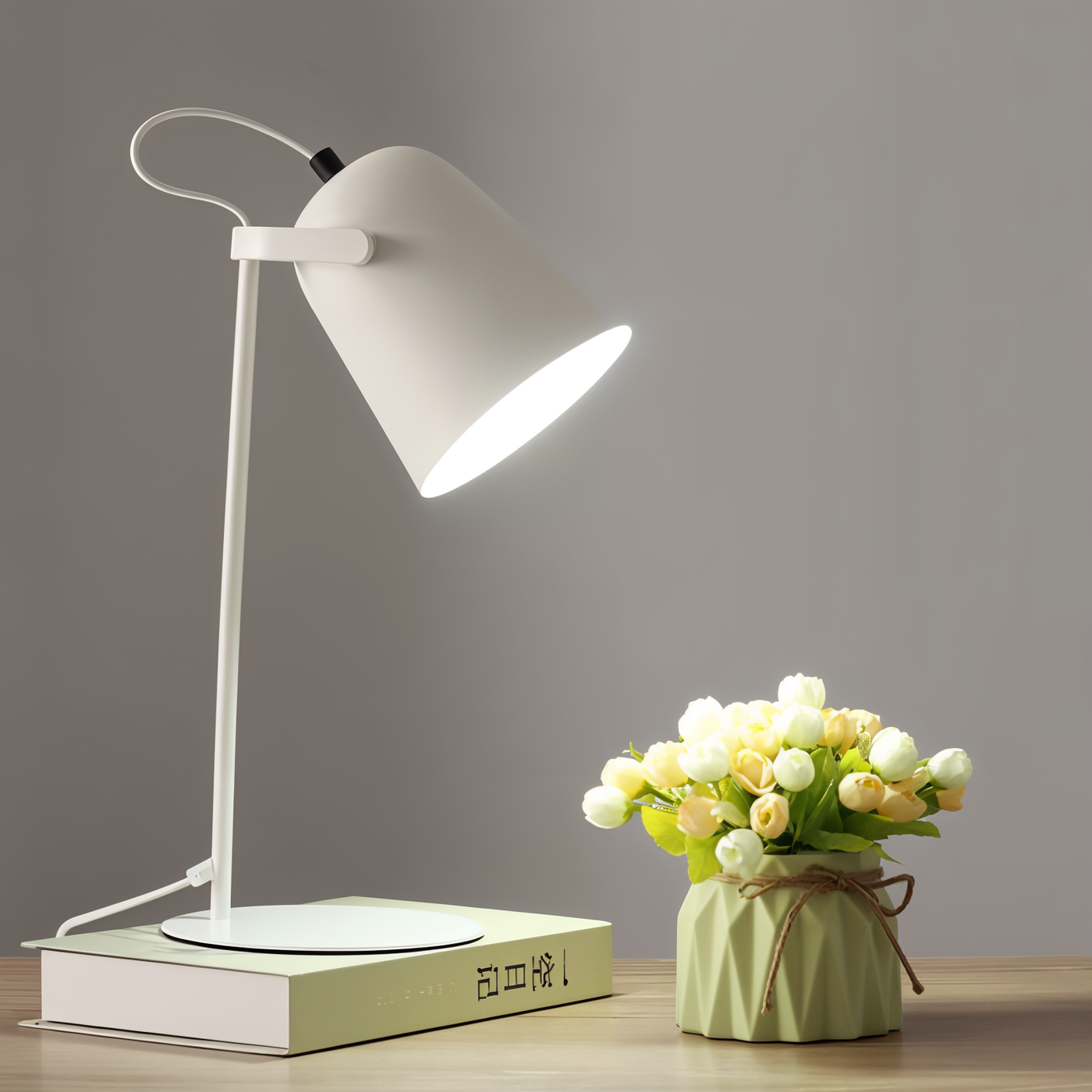 Macaron Tischlampe - Skandinavische gelbe Schreibtischlampe