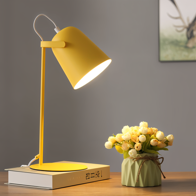 Macaron Tischlampe - Skandinavische gelbe Schreibtischlampe