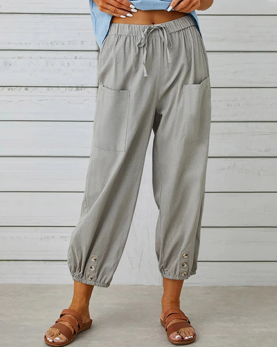 Luftige Hose - Lässiger Stil mit elastischem Saum und Taschen