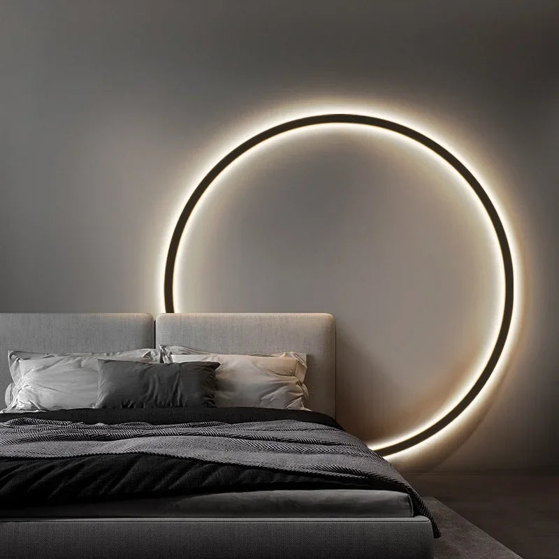 Moderne, runde und minimalistische LED-Wandleuchte
