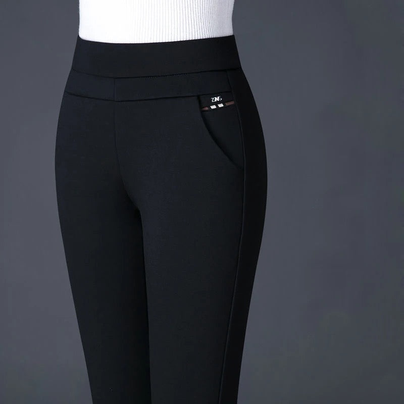 Leggings mit hoher Taille für Damen - Stretch-Passform - Faux Pocket Detail - Bequem & flexibel
