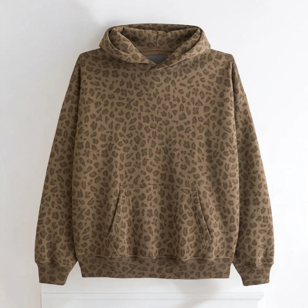 Felpa con cappuccio unisex con motivo leopardato