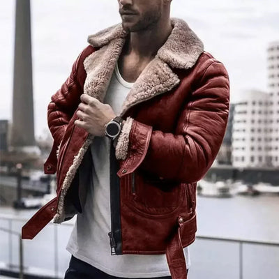 El Fuerte – Lederjacke mit warmer Innenseite aus Wolle