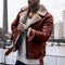El Fuerte – Lederjacke mit warmer Innenseite aus Wolle