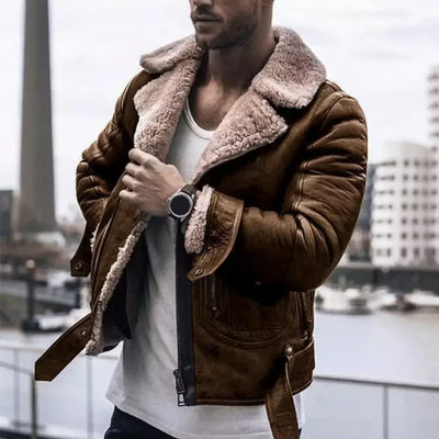 El Fuerte – Lederjacke mit warmer Innenseite aus Wolle