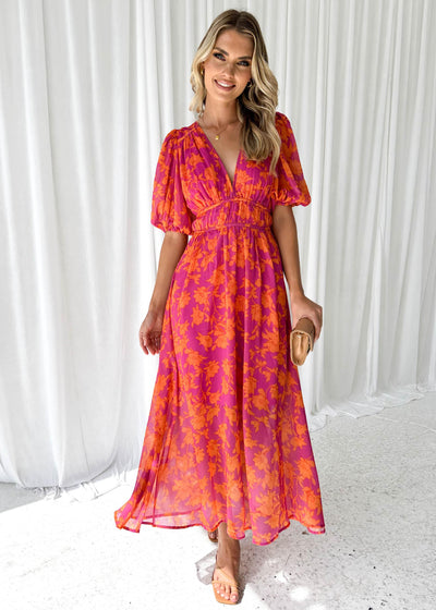 Kathy - Elegantes Maxikleid mit V-Ausschnitt