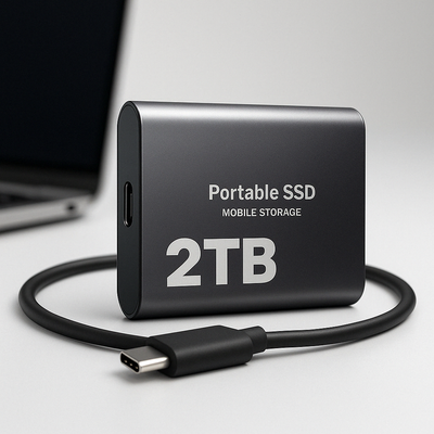 Tragbare SSD-Festplatte 2TB Externer Speicher Kompakt Schnell Beste Qualität