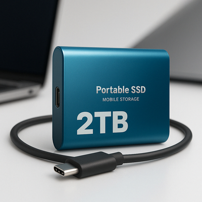 Tragbare SSD-Festplatte 2TB Externer Speicher Kompakt Schnell Beste Qualität