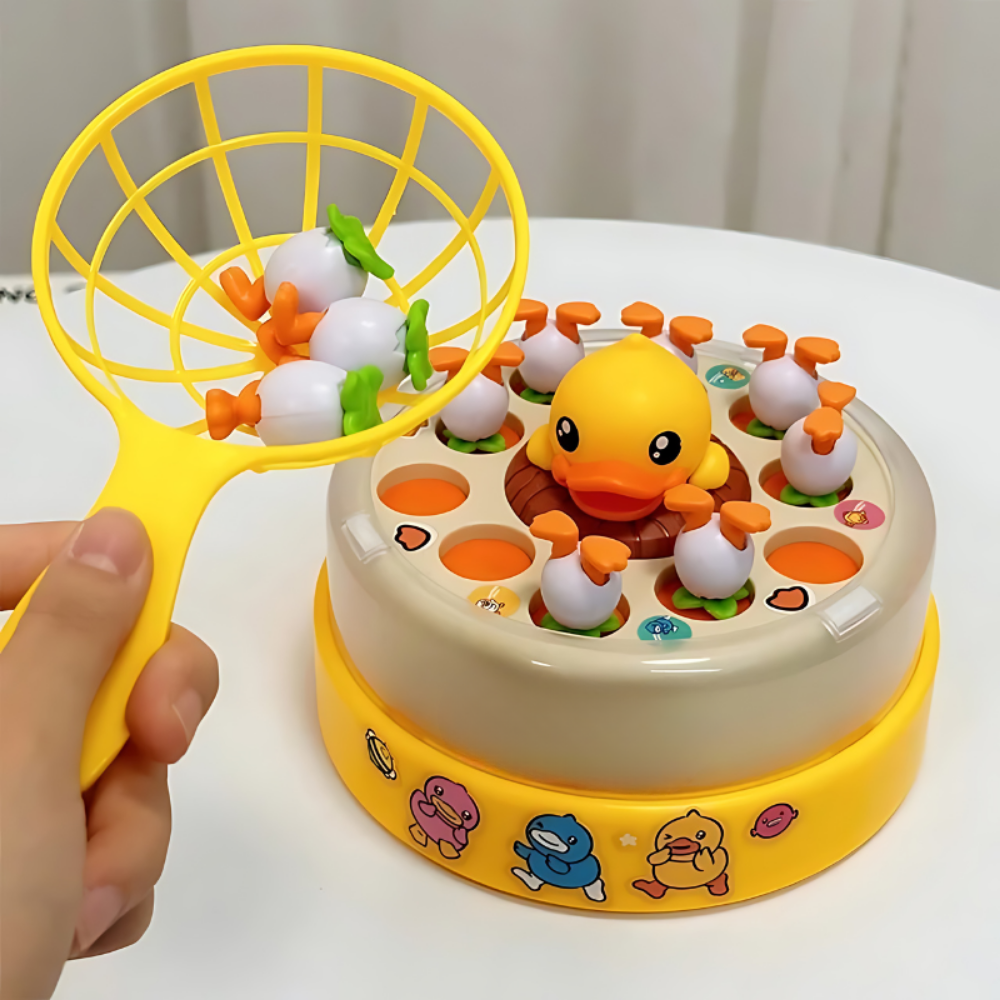 Juguete interactivo para atrapar patos para niños.