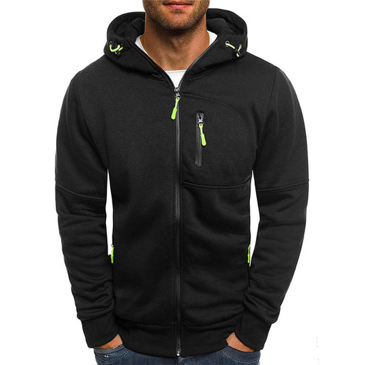 JACKS - Lightweight summer sweater with zipper and hood for men